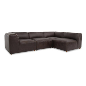 Moe's Form Signature Modular Sectional in Brown Leather