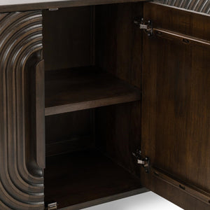 Colson Solid Wood 4Dr Cabinet - Dark Brown