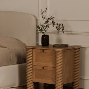 Treccia 2 Drawer Nightstand in Oak