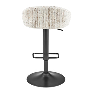 Jorrell KD Boucle Gaslift Swivel Bar Stool, Zenith White