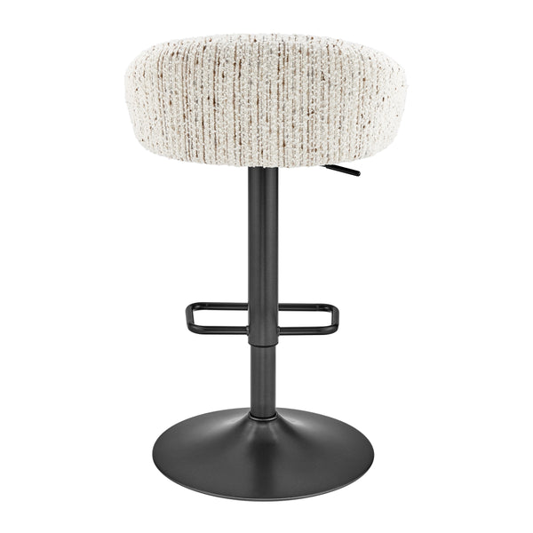 Jorrell KD Boucle Gaslift Swivel Bar Stool, Zenith White