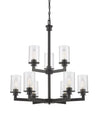 Savannah 9 Light Chandelier in Bronze Finish
