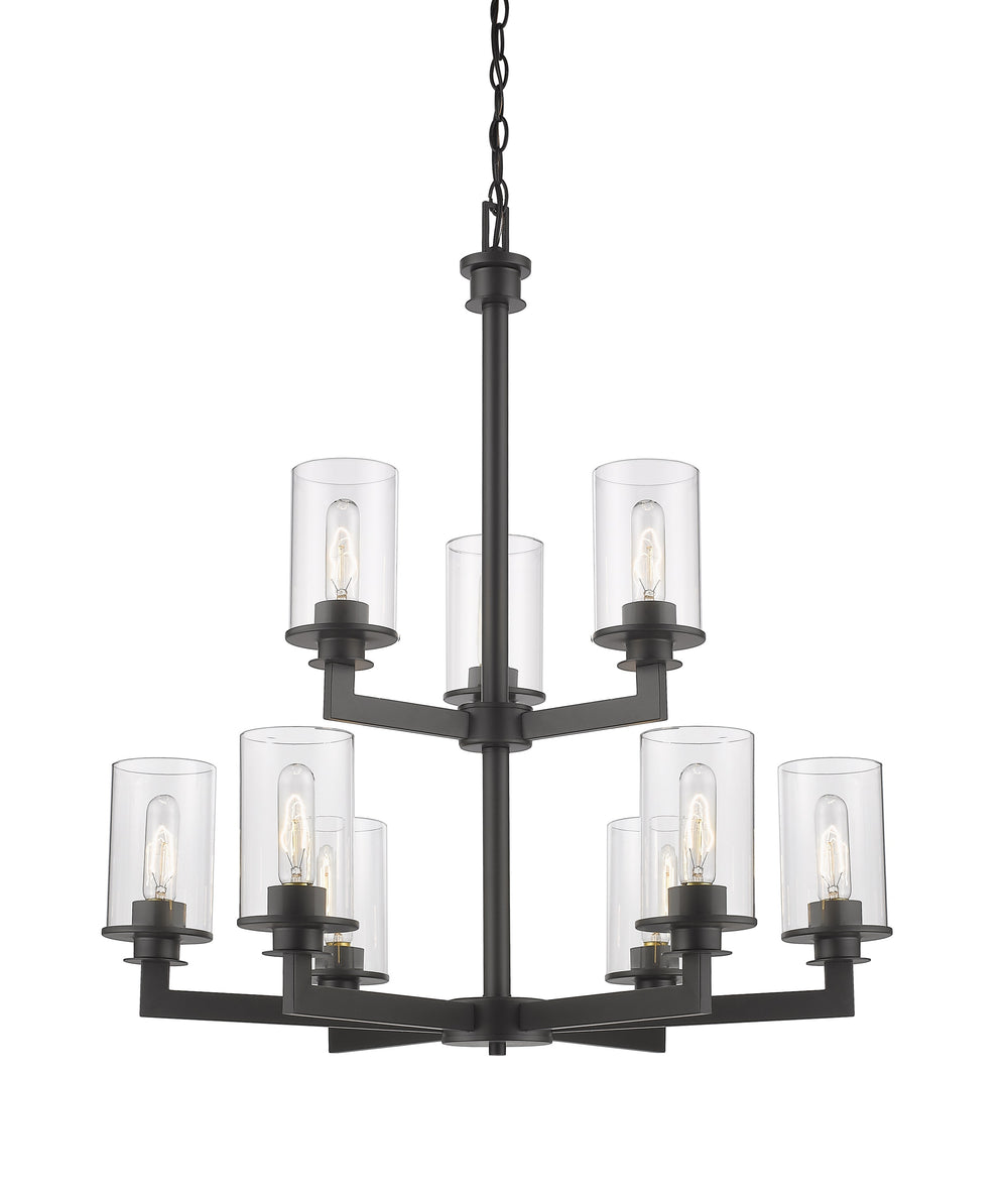 Savannah 9 Light Chandelier in Bronze Finish
