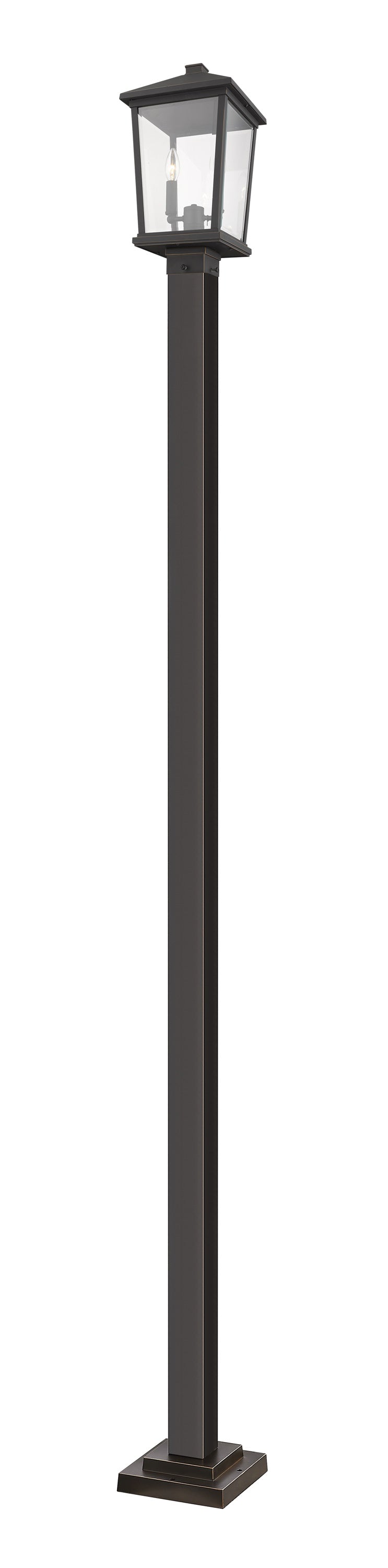 Beacon 2 Light Outdoor Post Mounted Fixture in Oil Rubbed Bronze Finish