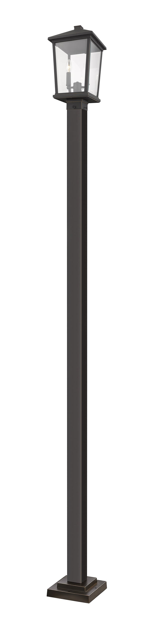 Beacon 2 Light Outdoor Post Mounted Fixture in Oil Rubbed Bronze Finish
