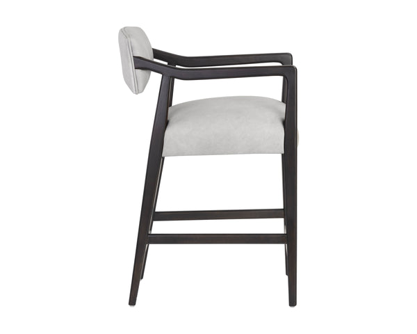 KEAGAN COUNTER STOOL - SALOON LIGHT GREY LEATHER