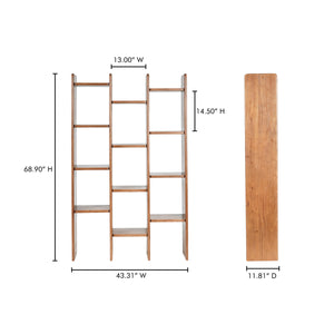 Moe's Orson Bookcase in Brown Acacia Wood