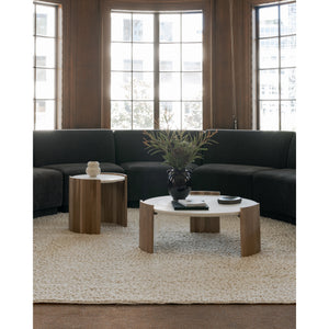 Moe's Dala Marble & Oak Side Table