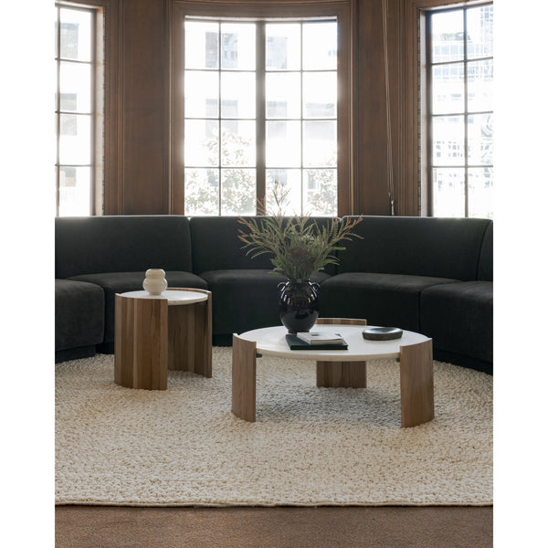 Moe's Dala Marble & Oak Side Table