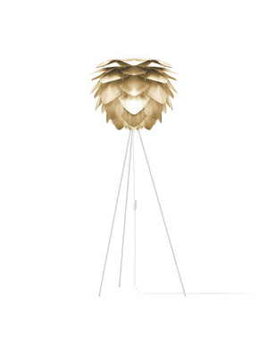 Silvia 60" Tripod Floor Lamp in Brass Foil Finish and White Base