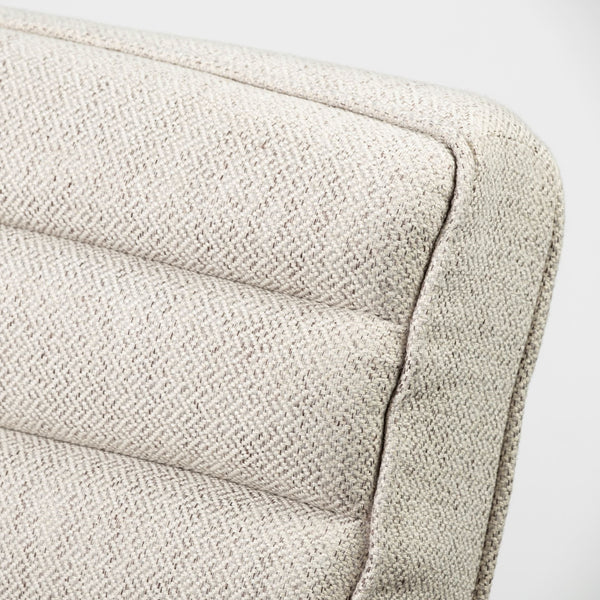 Ajax II Cream Fabric W/ Brown Wooden Frame Accent Chair