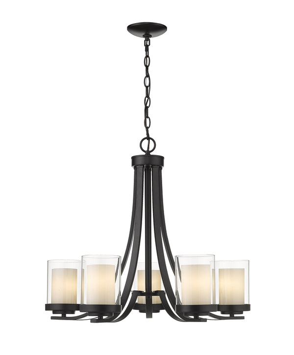 Willow 5 Light Chandelier in Matte Black Finish