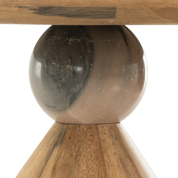 Bibianna Dining Table In Smoked Honey In Blush