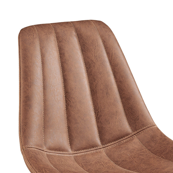 Robert KD PU Dining Side Chair, Umber Brown