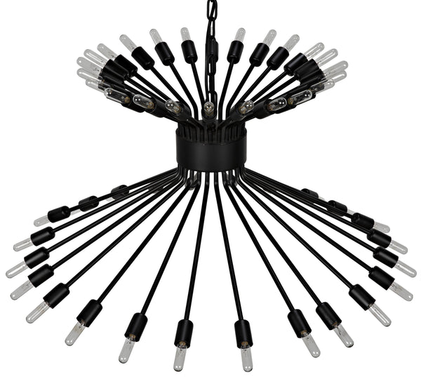 Mancini Chandelier, Black Steel