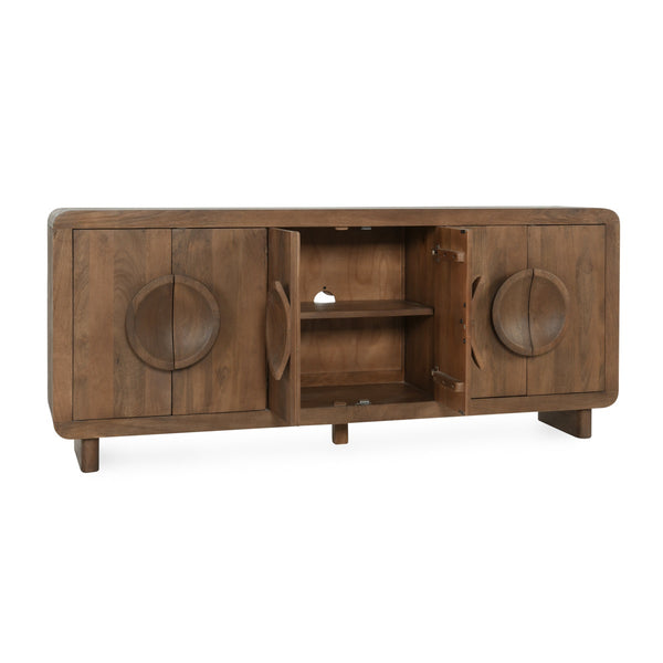 Vally Solid Wood 6 Drawer Buffet with Magnetic Doors