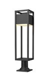 Barwick 1 Light Outdoor Pier Mounted Fixture in Black Finish