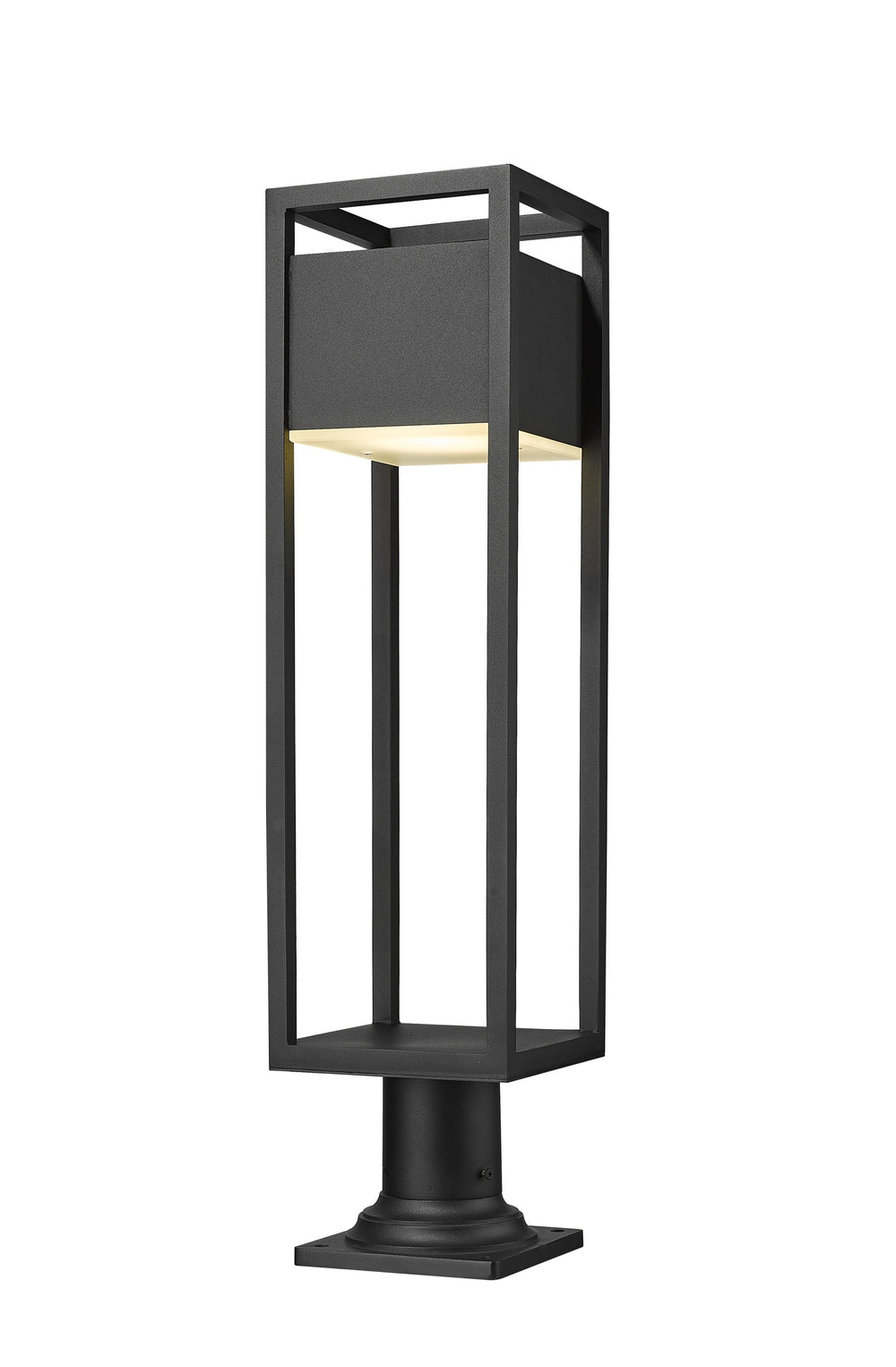 Barwick 1 Light Outdoor Pier Mounted Fixture in Black Finish
