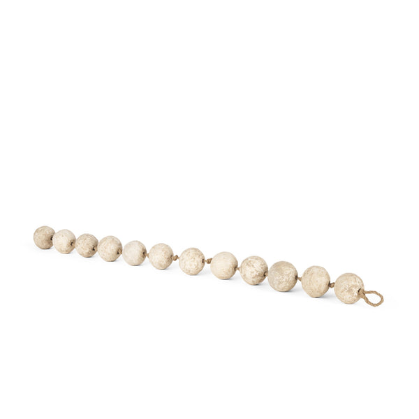 Varamala Beige Paper Mache Sphere Garland