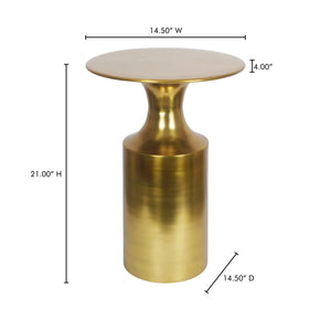Moe's Rassa Gold Accent Table with Column Base