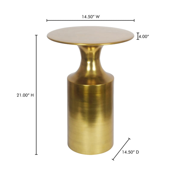Moe's Rassa Gold Accent Table with Column Base