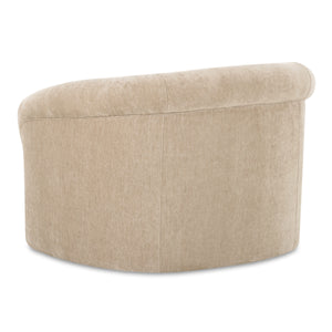 Thora Lounge Chair in Beige Velvet Upholstery