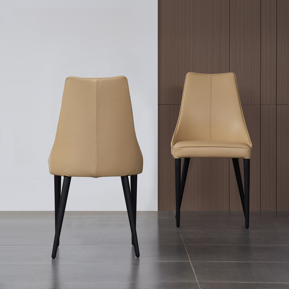 Milano Leather Dining Chair in Tan