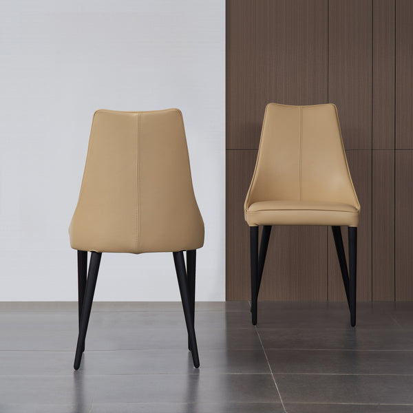 Milano Leather Dining Chair in Tan