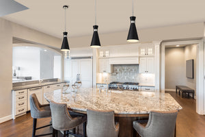 Soriano 1 Light Pendant in Matte Black + Brushed Nickel Finish