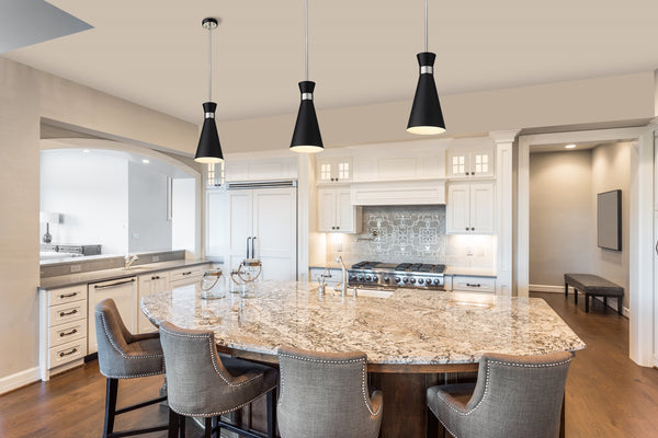 Soriano 1 Light Pendant in Matte Black + Brushed Nickel Finish