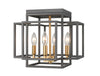 Titania 4 Light Flush Mount in Bronze + Olde Brass Finish