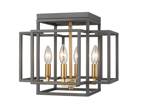 Titania 4 Light Flush Mount in Bronze + Olde Brass Finish