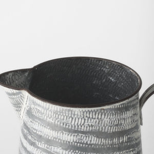 Serena II 11.2H Large Gray/White Textured Metal Jug