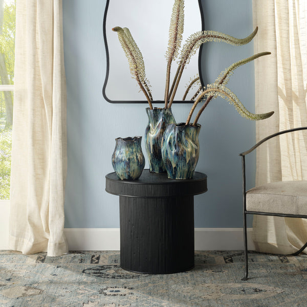 Taylor Bamboo Side Accent Table, Black