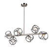 Sorrento 6 Light Island Light  in Matte Black & Satin Nickel