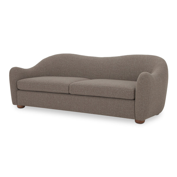 Moe's Bria Sofa in Brown with Rubberwood Feet