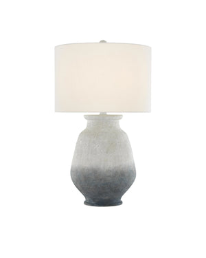 Cazalet Table Lamp In Ash Ivory & Blue & Acrylic White
