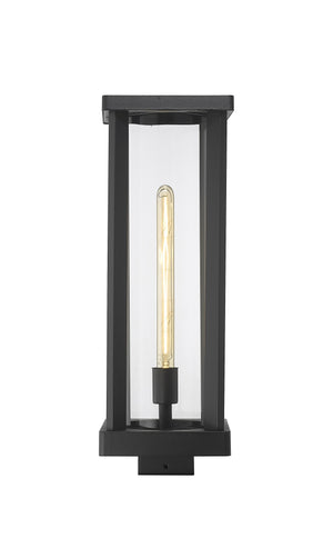 Glenwood 1 Light Outdoor Post Mount Fixture in Black Finish