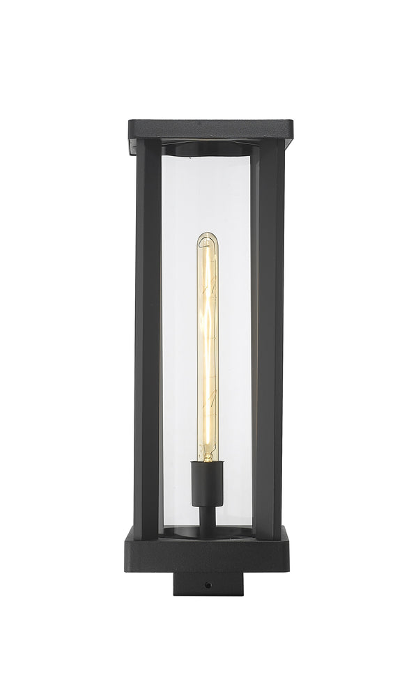 Glenwood 1 Light Outdoor Post Mount Fixture in Black Finish