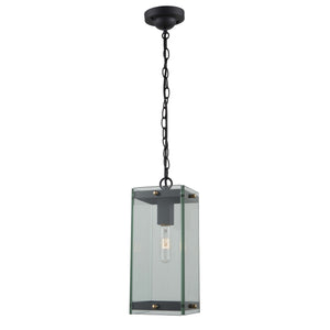 Bradgate AC8145BK Outdoor Pendant in Matte Black & Harvest Brass