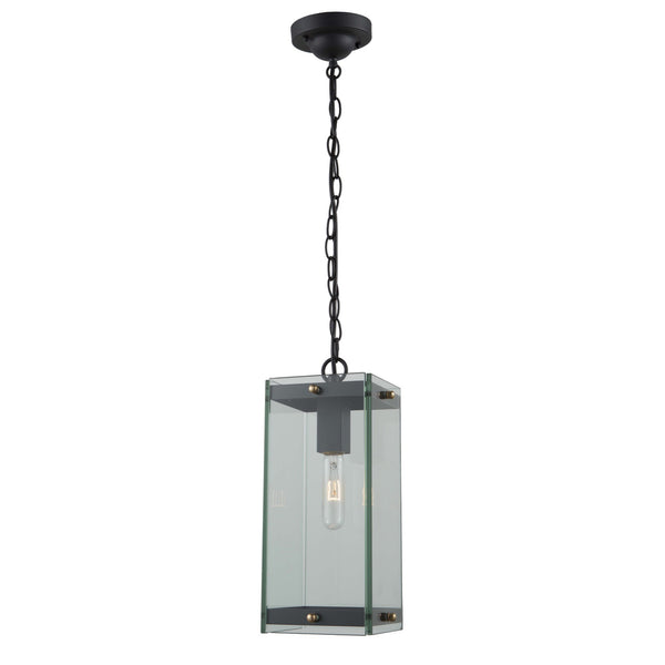 Bradgate AC8145BK Outdoor Pendant in Matte Black & Harvest Brass