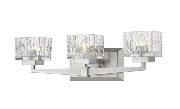 Rubicon 3 Light Vanity in Brushed Nickel Finish