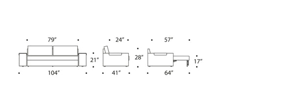 VILANDER SOFA BED, WIDE ARMS, 57"X79"