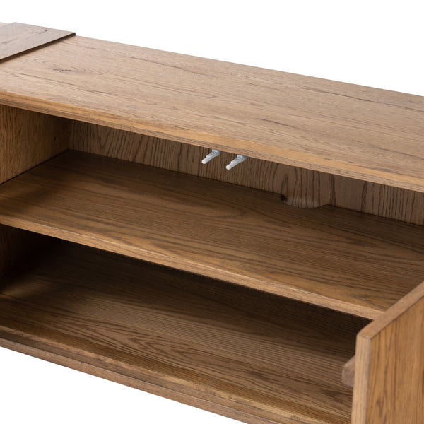 Fisher Media Console in Rustic Amber Oak