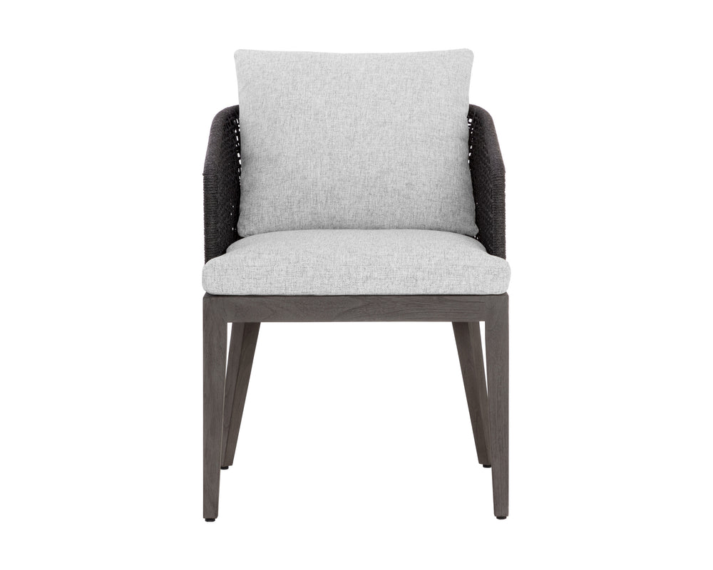 CAPRI DINING ARMCHAIR - SMOKE GREY - COPACABANA MARBLE
