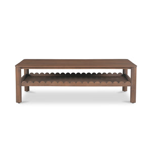 Wiley Coffee Table in Vintage Brown with Shelf