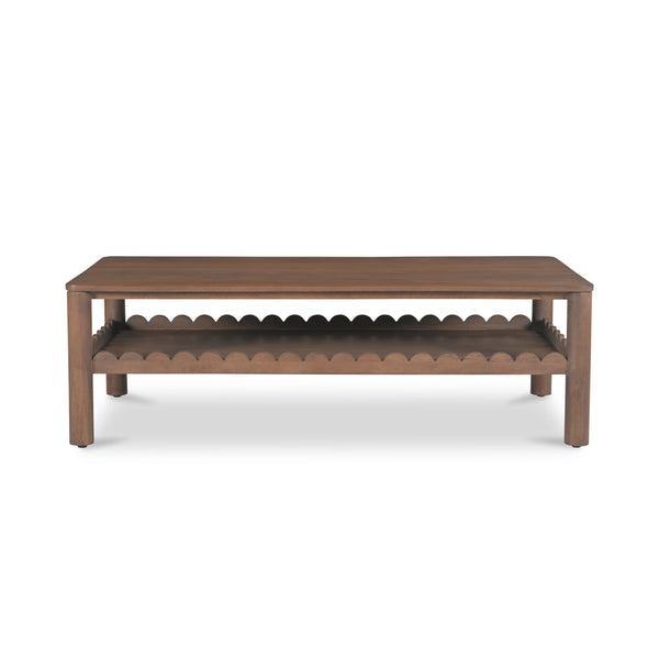Wiley Coffee Table in Vintage Brown with Shelf
