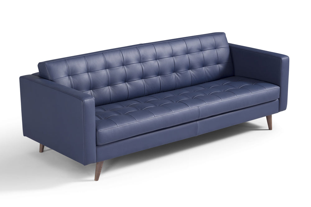 Brion Leather Sofa-Dark Blue