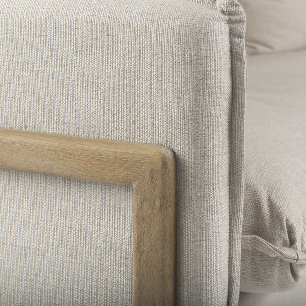 Roy I 84" Beige Upholstered Three Seater Sofa