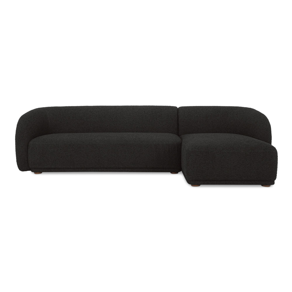 Moe's Faye Right Sectional in Black Boucle